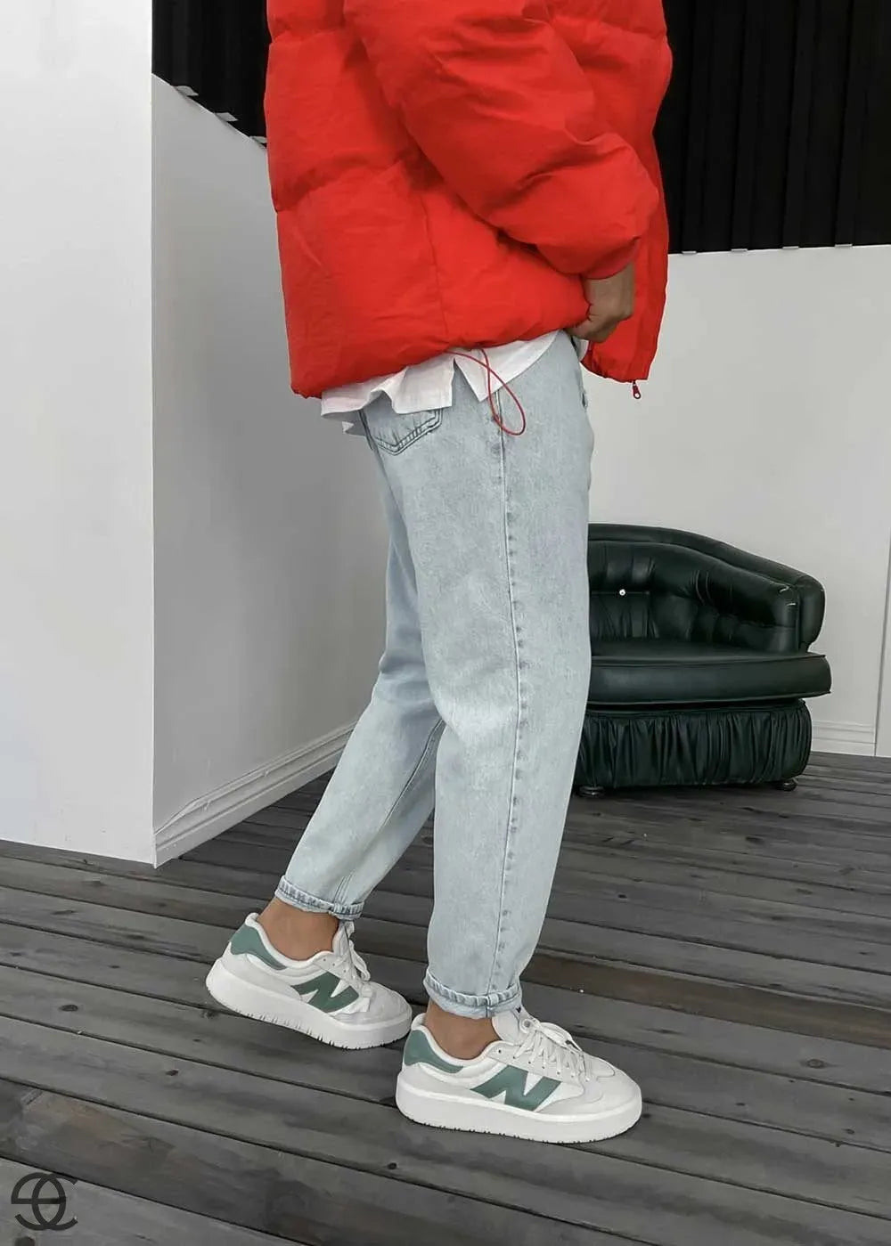 Basic Παντελόνι Τζιν Loose Fit– Γκρι Του  Παγου – 4