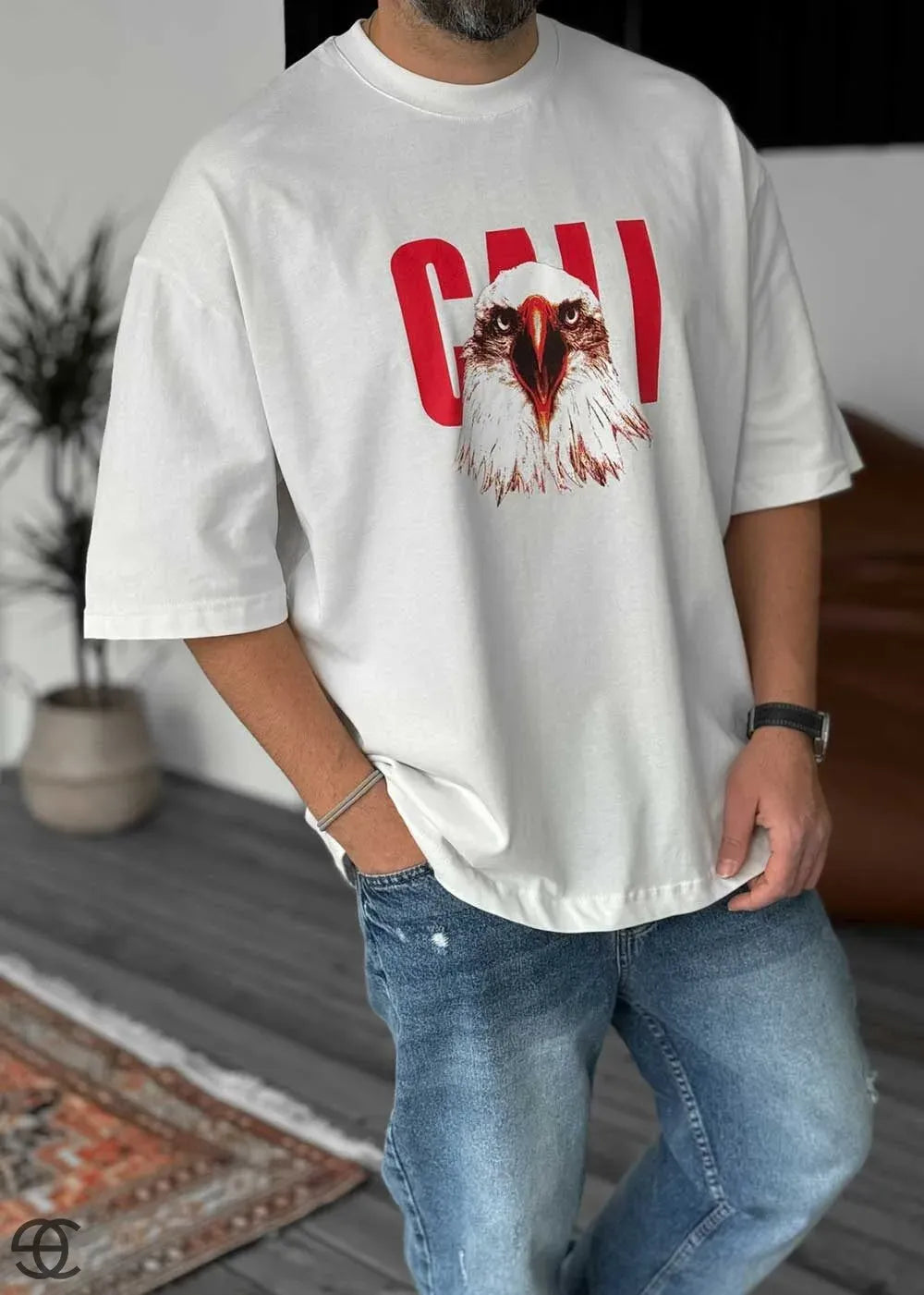 EAGLE Oversized T-Shirt - Λευκό – 4