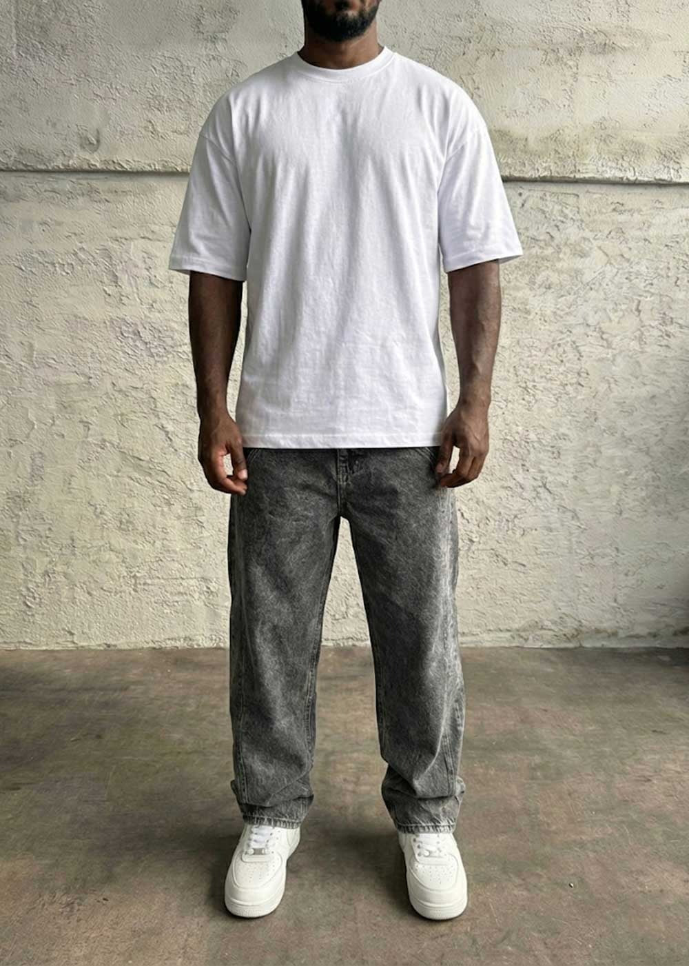 Minimal Baggy Παντελόνι σε Ίσια Straight Γραμμή – Ανθρακί – 3