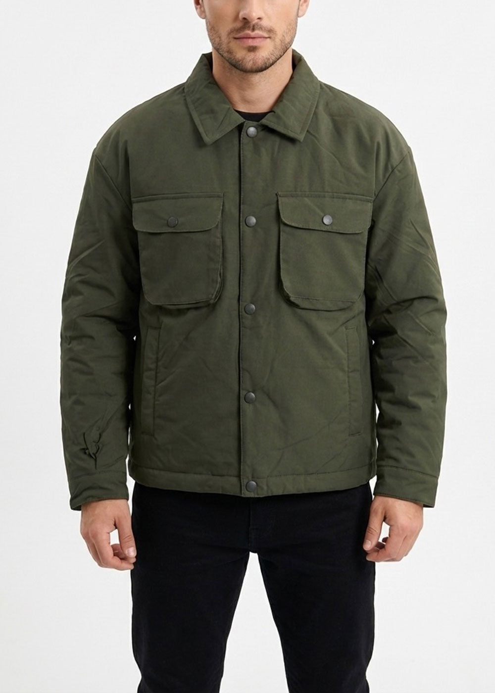 Πανωφόρι Λεπτό Puffer με Pocket Τσέπες – Χακί – 3