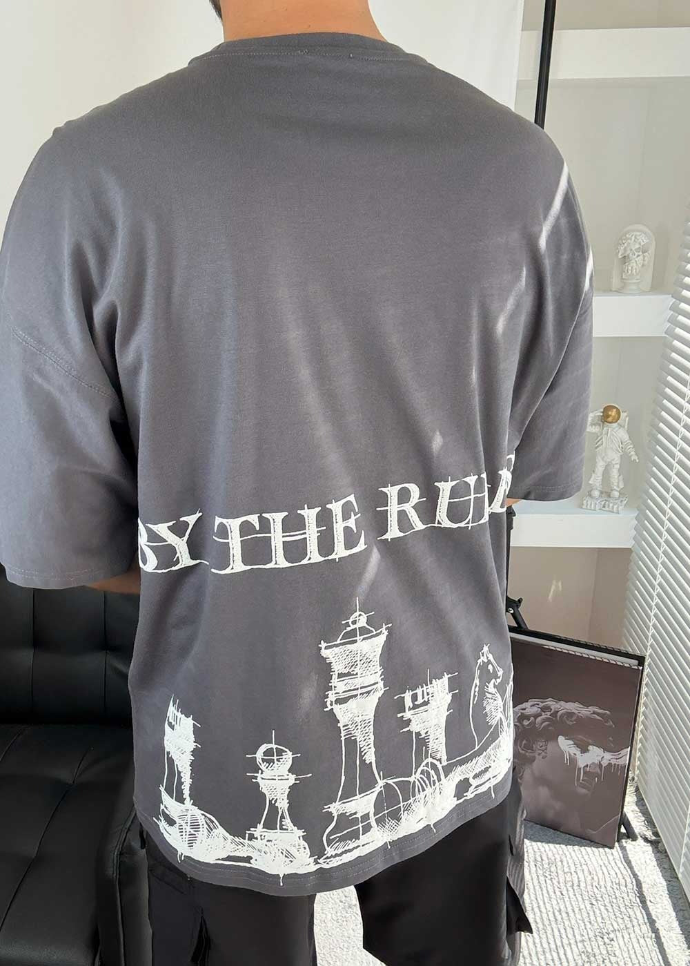 Oversized T- shirt By The Rules – Ανθρακί – 3