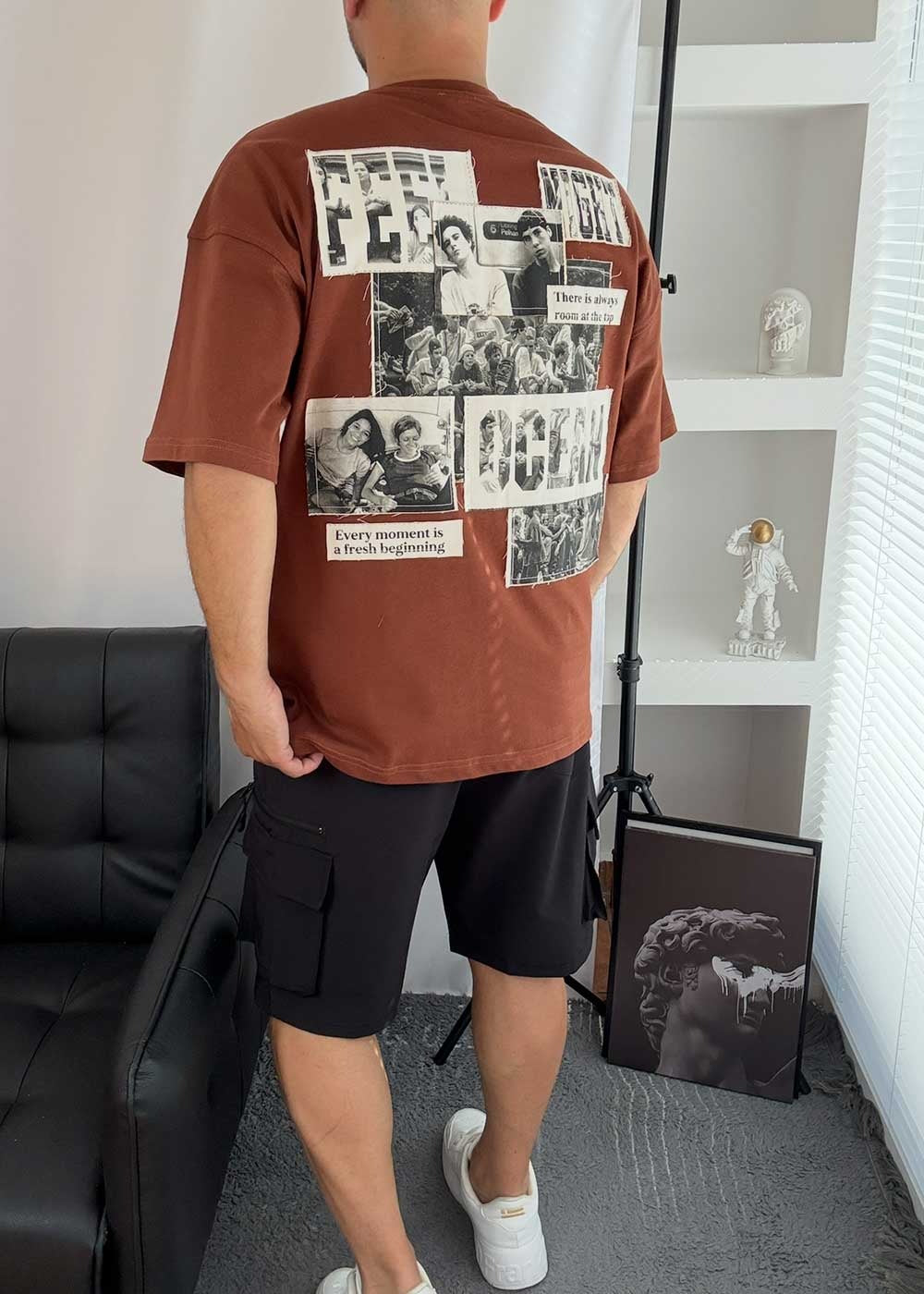 Oversized T-Shirt Ocean – Κεραμιδί – 3