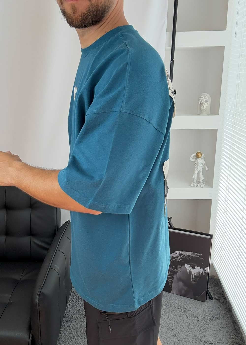 Oversized T-Shirt Ocean – Πετρόλ Μπλε – 3