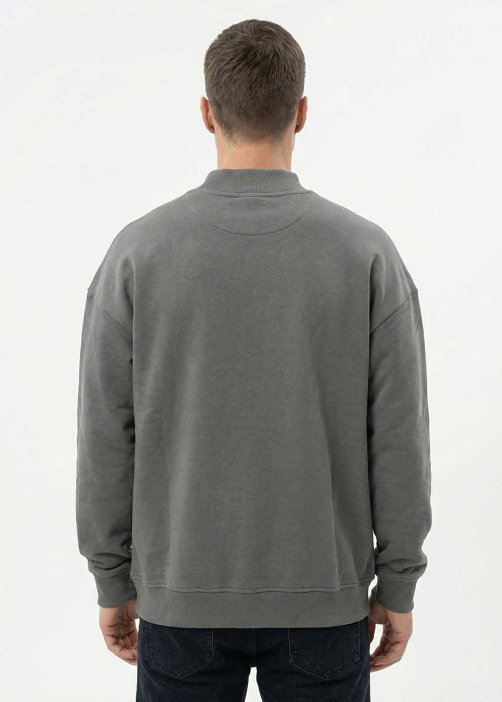 Φούτερ Mock Neck σε Oversized Fit – Γκρι