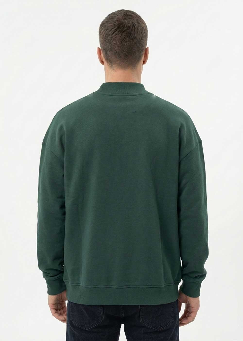 Φούτερ Mock Neck σε Oversized Fit – Πράσινο