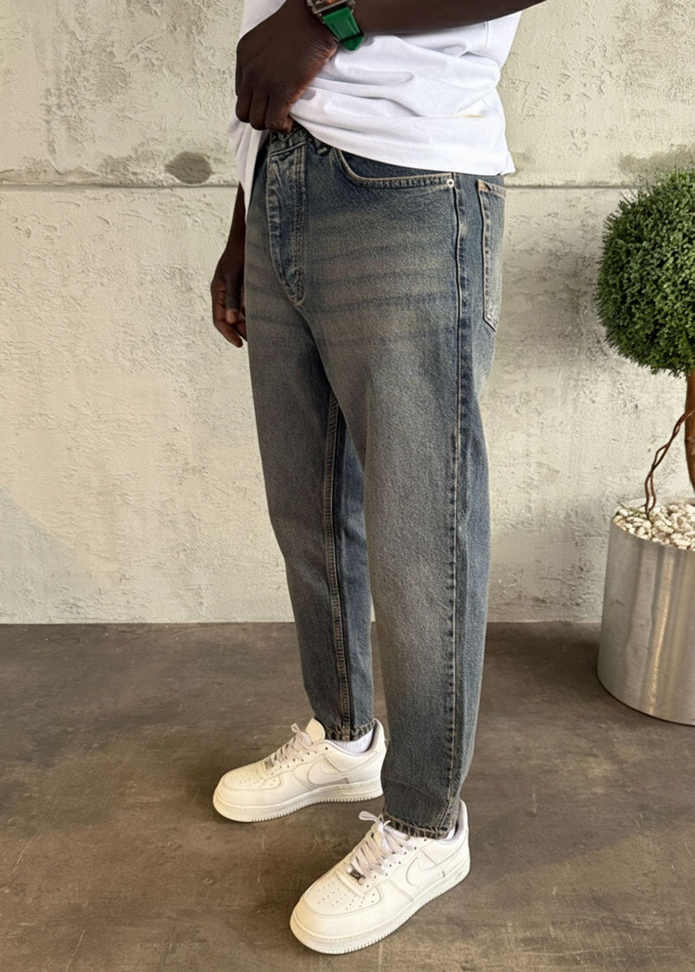 Washed Loose Fit Jean με Vintage Effect - Ανοιχτό Μπλε – 2