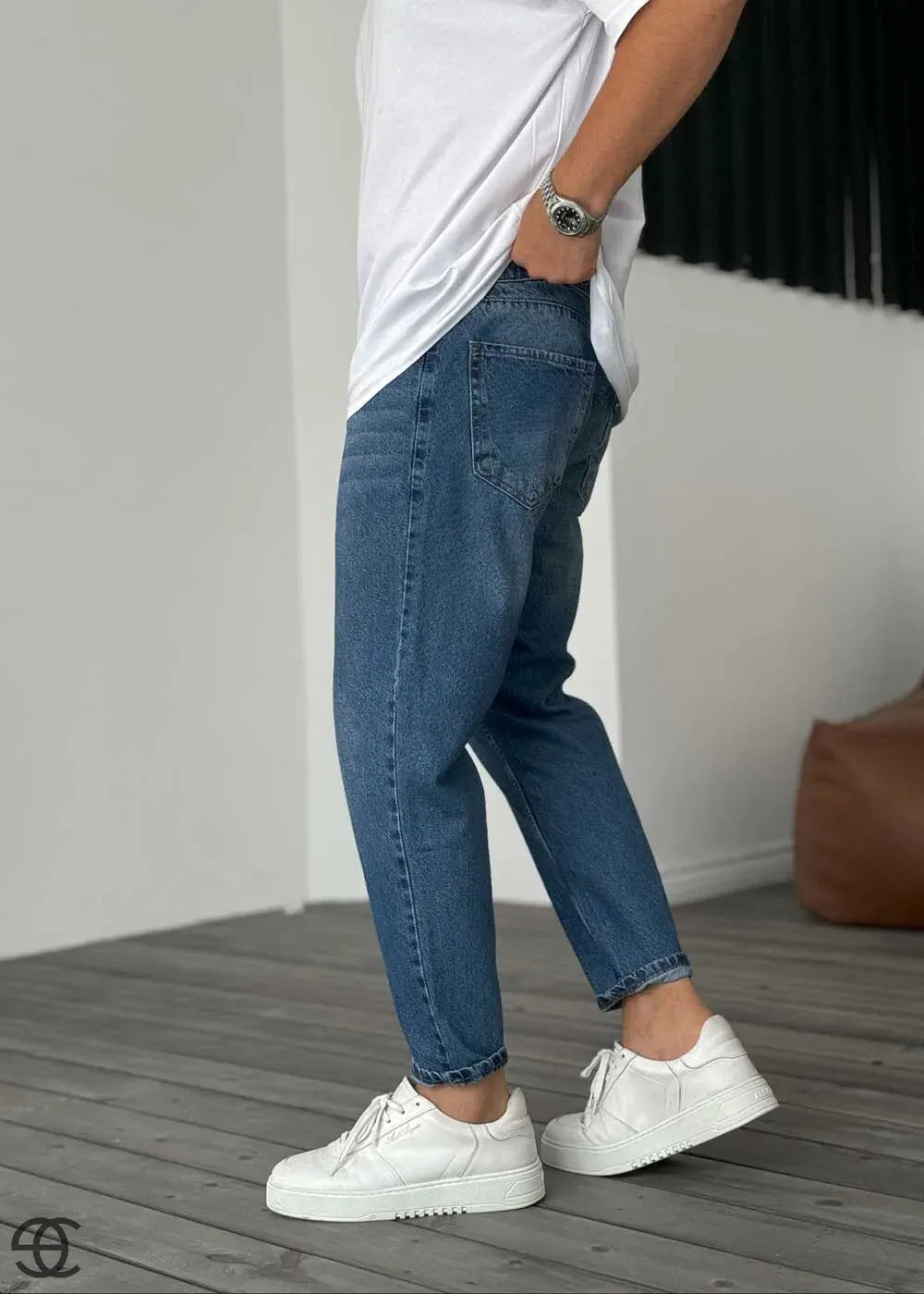 Παντελόνι Τζιν Loose Fit Με Εφέ Πετροπλυμένο - Μπλε – 3