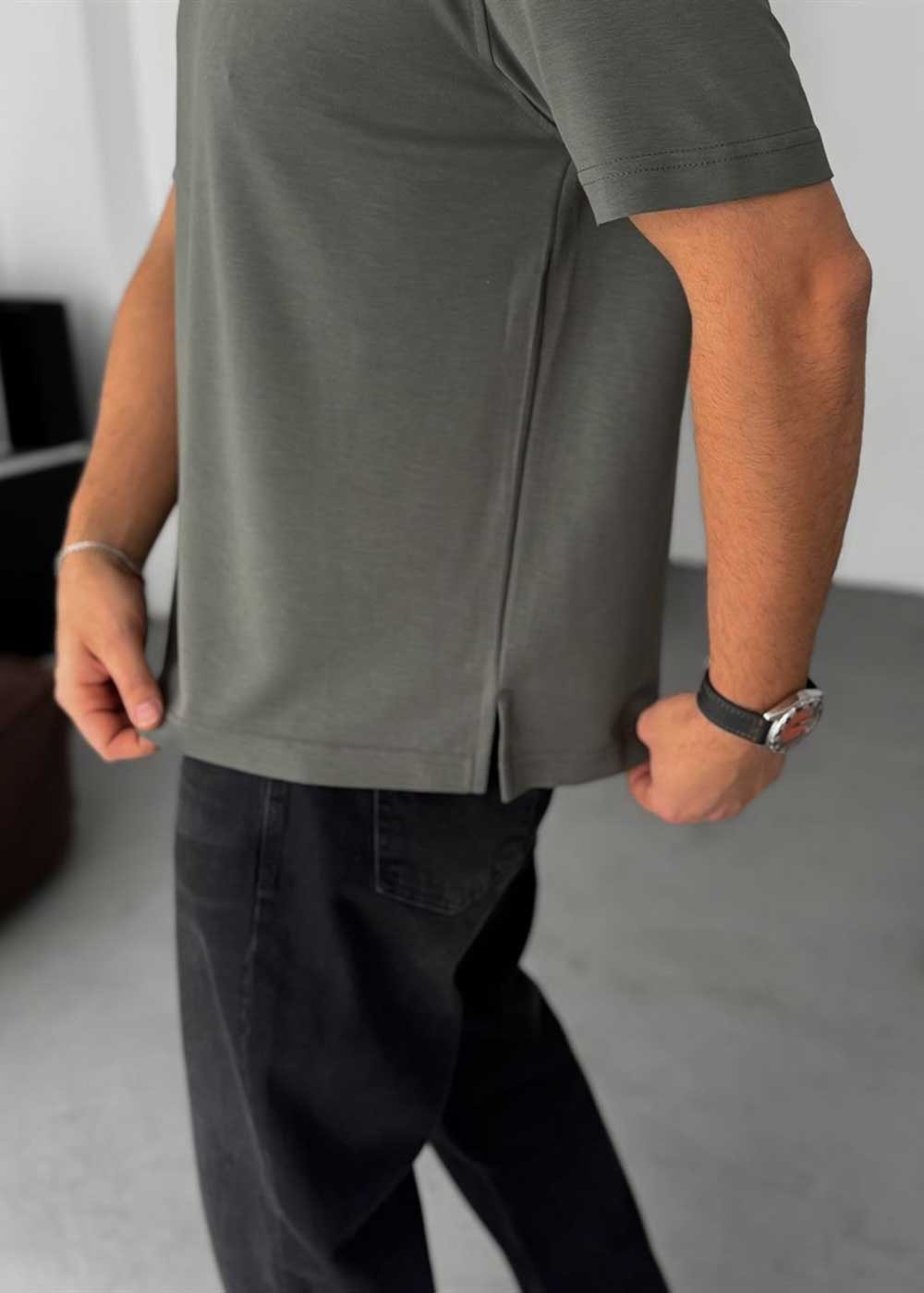 Modal Suprem T-Shirt Κανονικής Γραμμής – Χακί – 3