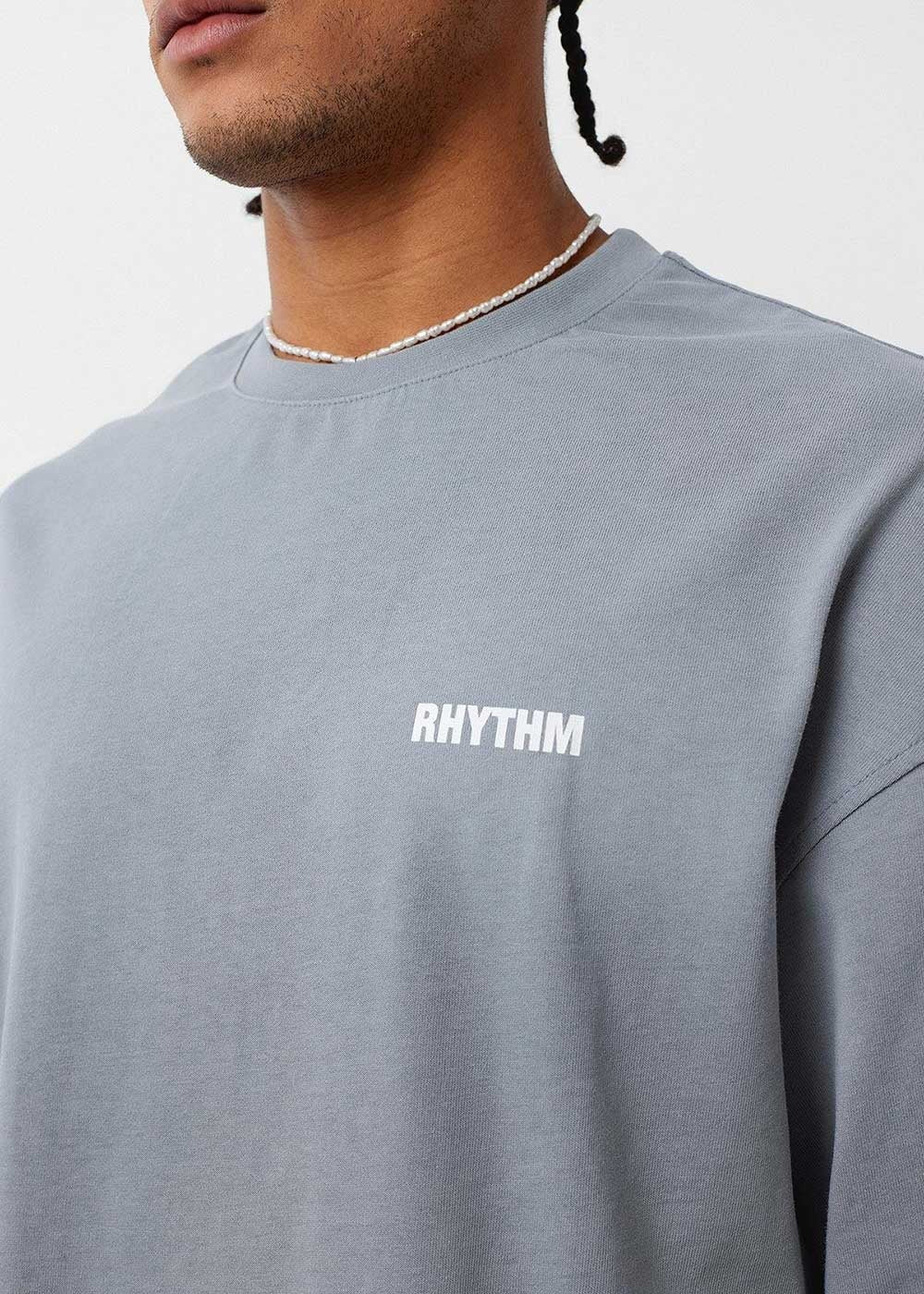Rhythm Oversized T-Shirt σε Ξεβαμμένη Όψη – Σταχτί – 3
