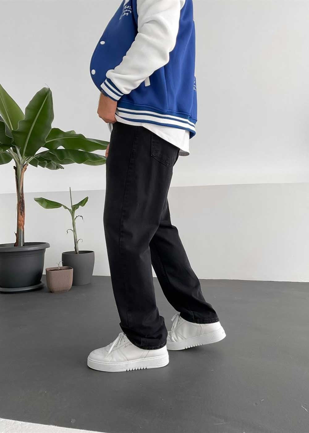 Baggy Παντελόνι Τζιν Με Vintage Washed Όψη – Μαύρο – 4