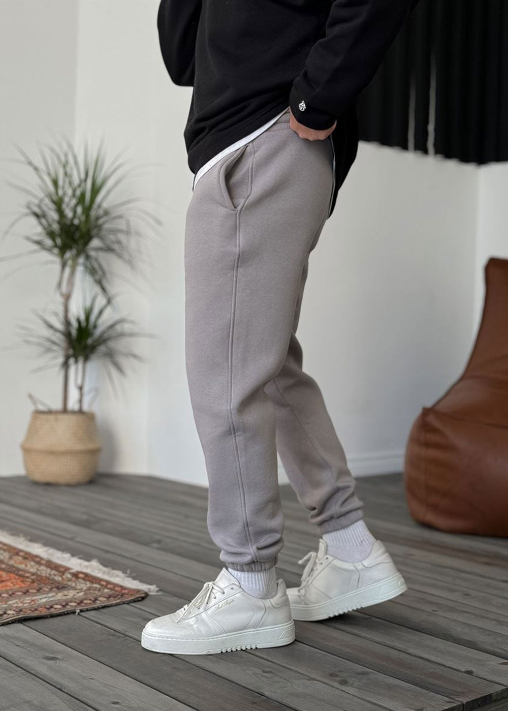 Φόρμα Jogger Με Εσωτερική Επένδυση Λάστιχο Στο Τελείωμα – Γκρι