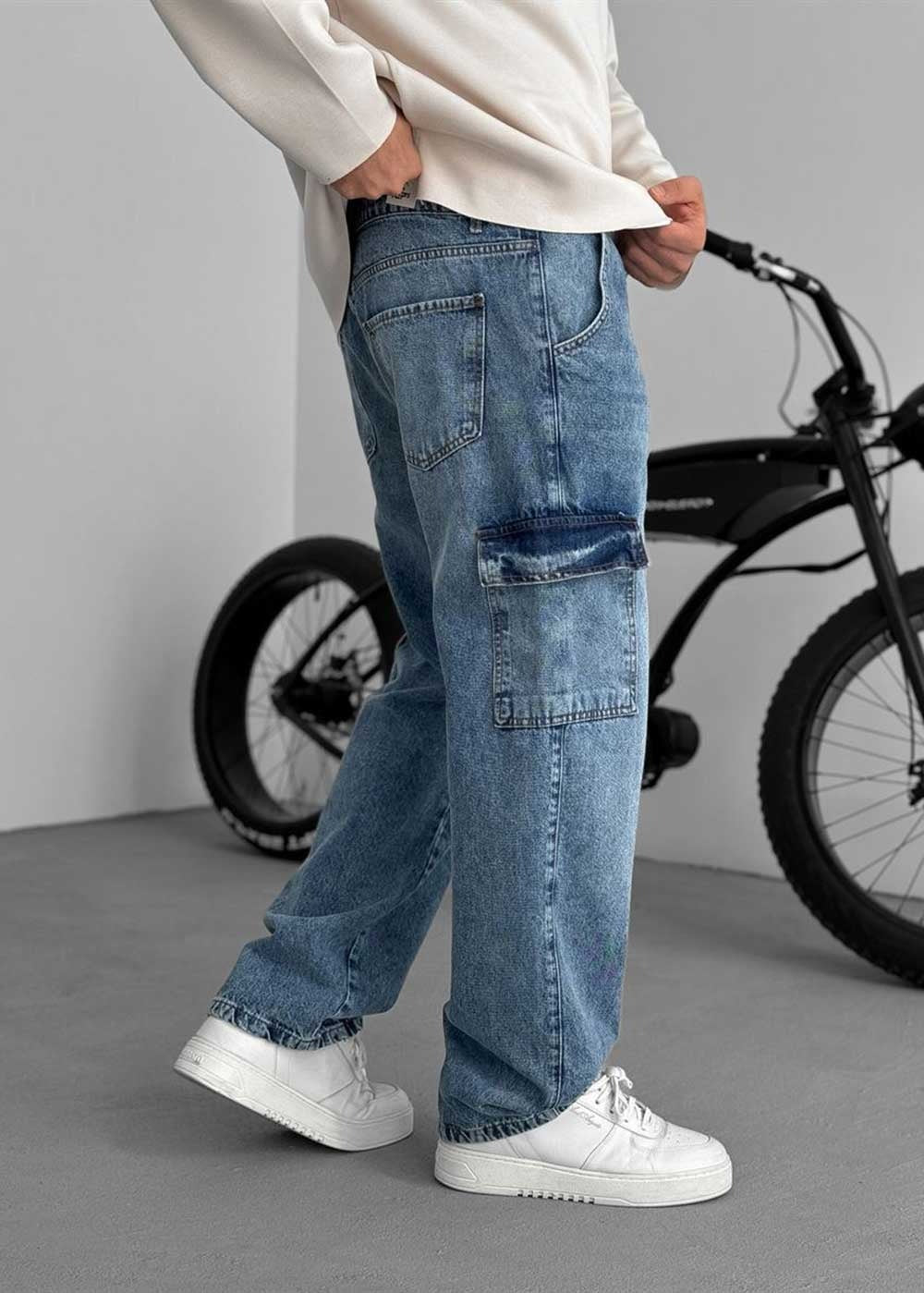 Cargo Παντελόνι Baggy – Μπλε – 3
