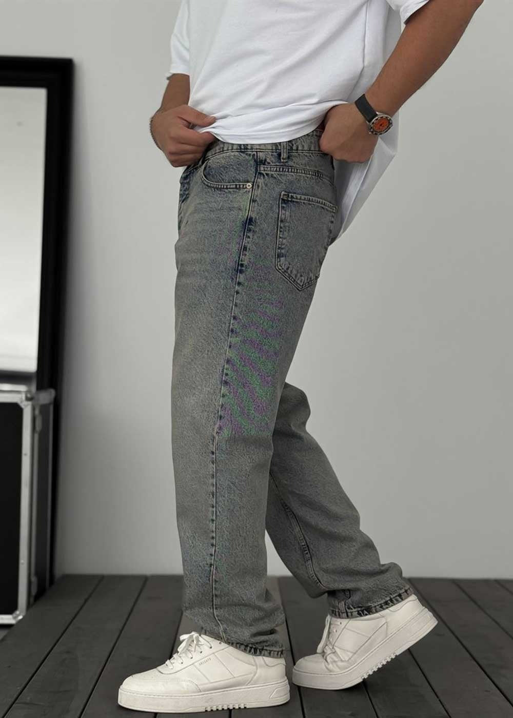 Baggy Παντελόνι Τζιν Με Ανοιχτό Μπλε Εφέ – Light Blue – 3