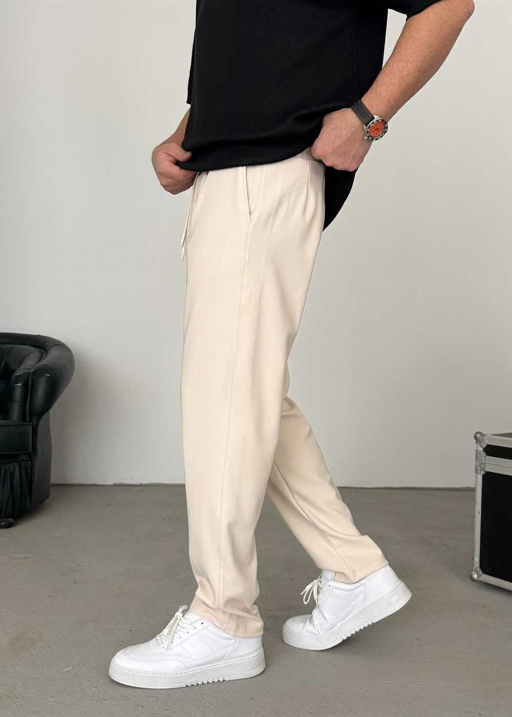 Textured Straight Fit Παντελόνι – Μπεζ 39.90 € – 3