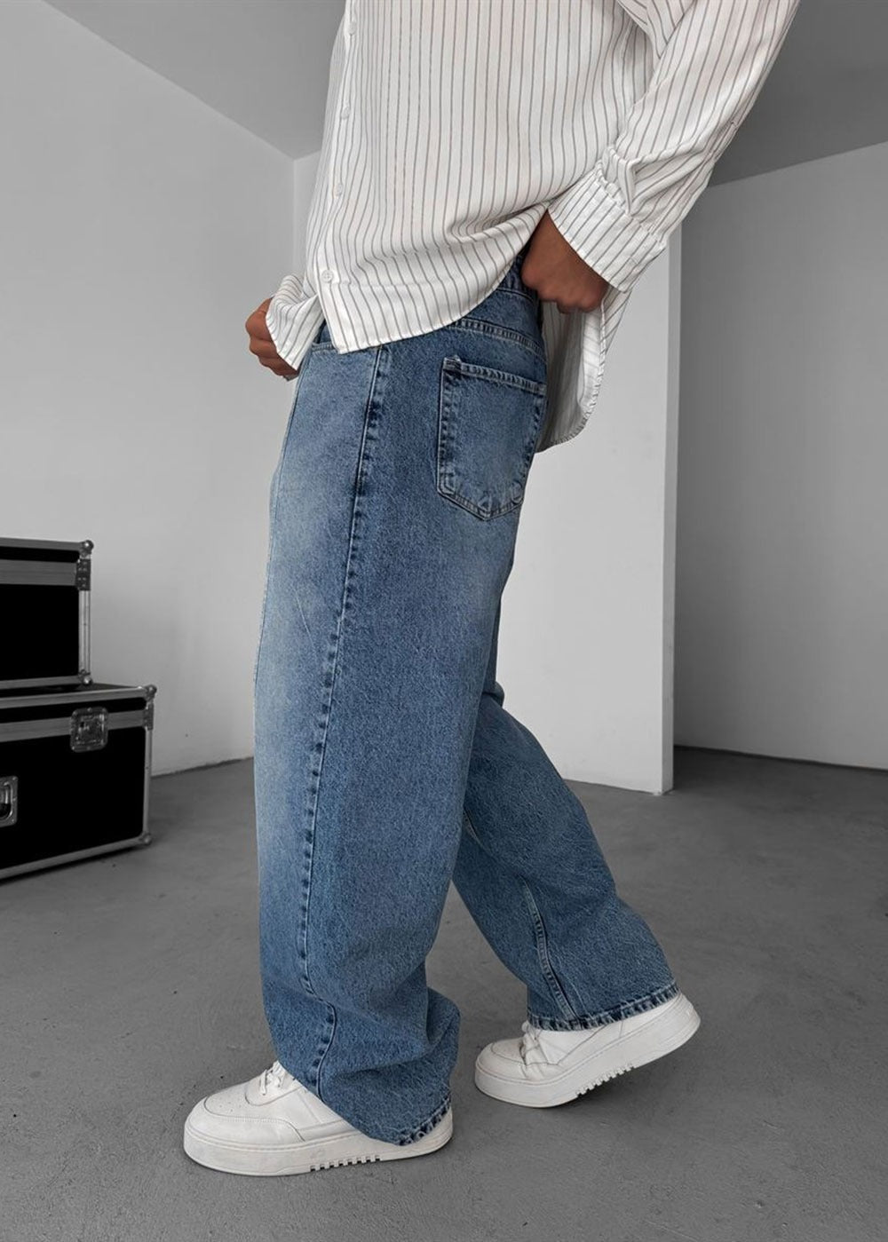Baggy Jean με Τονισμένη Μπροστινή Ραφή – Γαλάζιο – 2