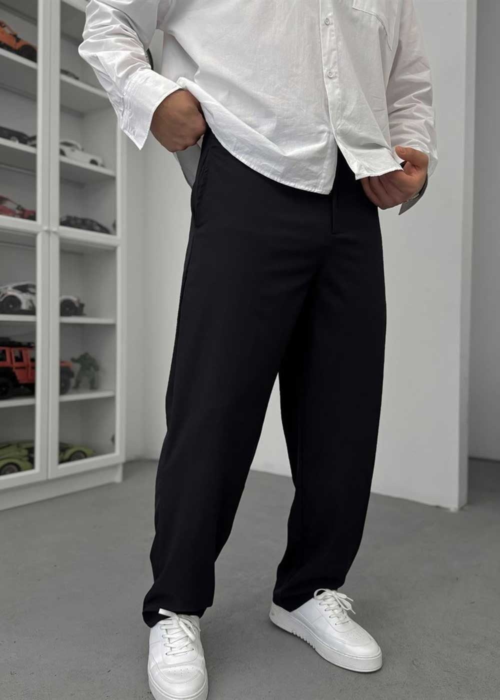 Baggy Παντελόνι “Waffle-Flex” Premium Stretch Edition – Μαύρο – 4