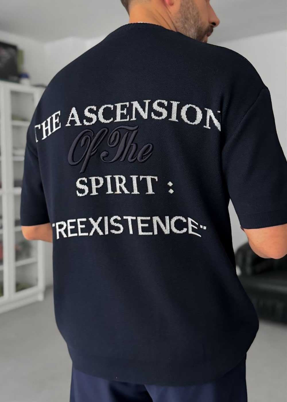 Oversized Πλεκτή Μπλούζα Ascension – Navy Blue – 3