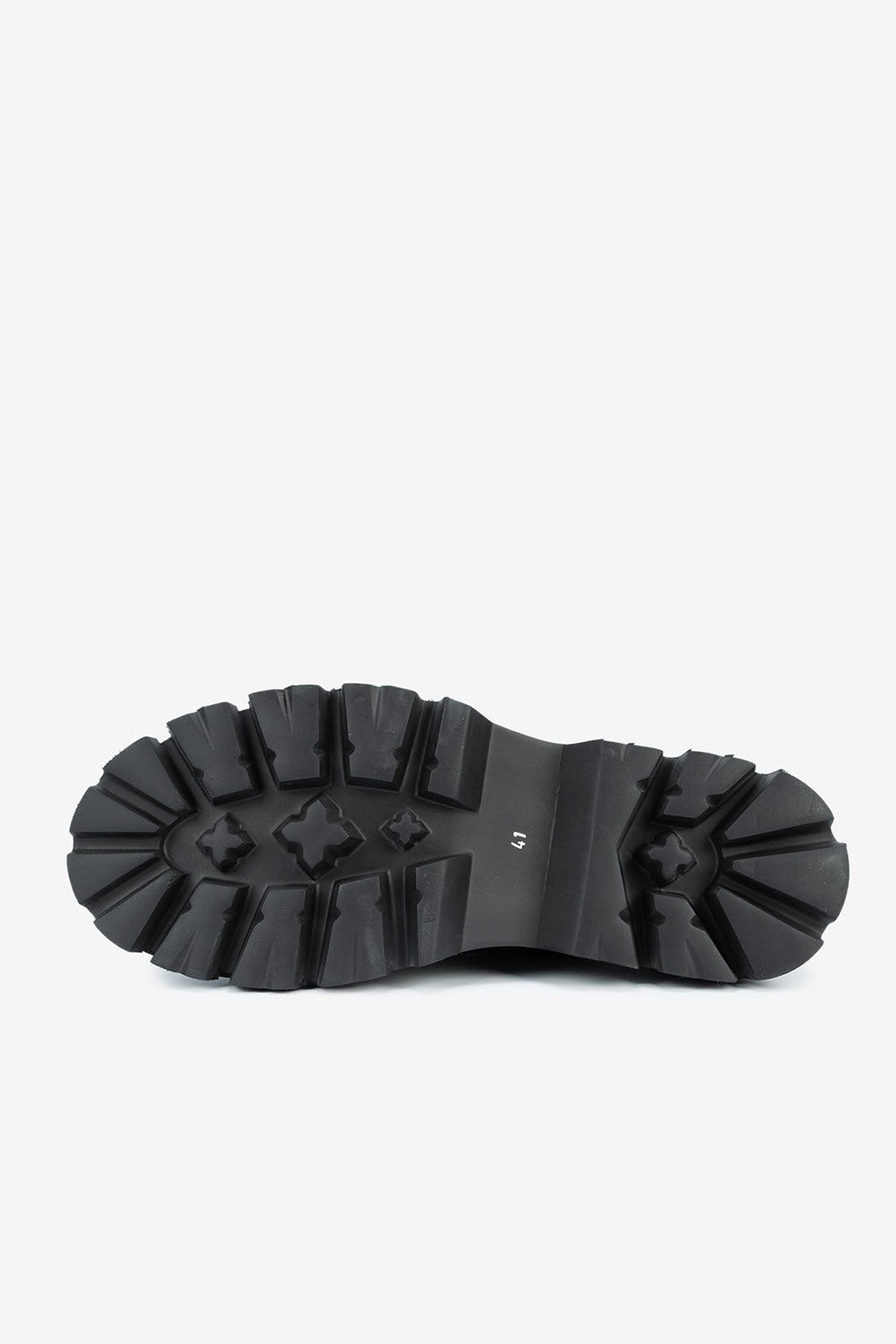 Premium Λουστρίνι Δερμάτινο Derby με Chunky Σόλα – Black