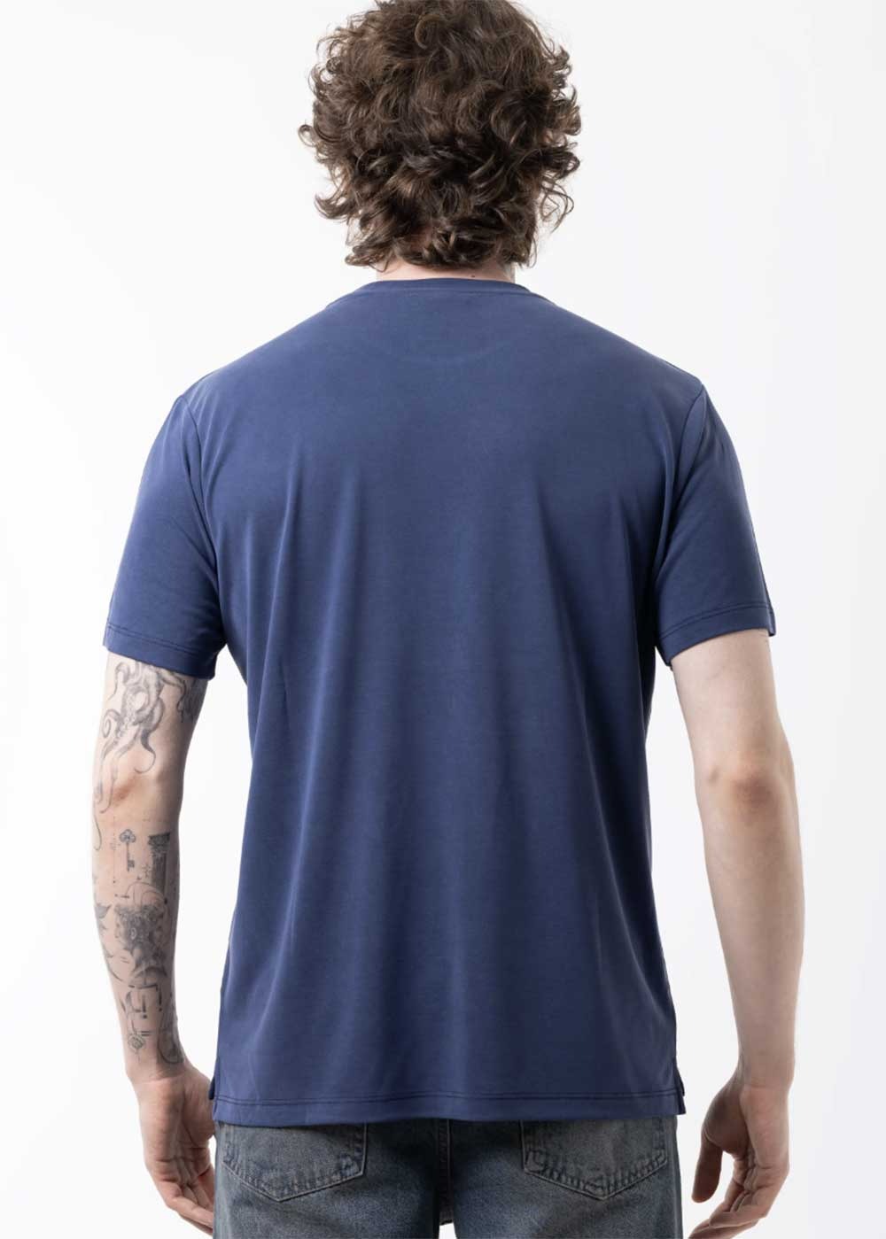 Modal Suprem T-Shirt Κανονικής Γραμμής – Indigo – 3