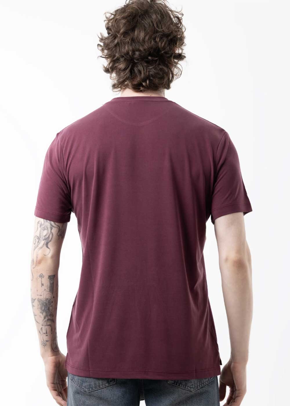 Modal Suprem T-Shirt Κανονικής Γραμμής – Μπορντό – 3