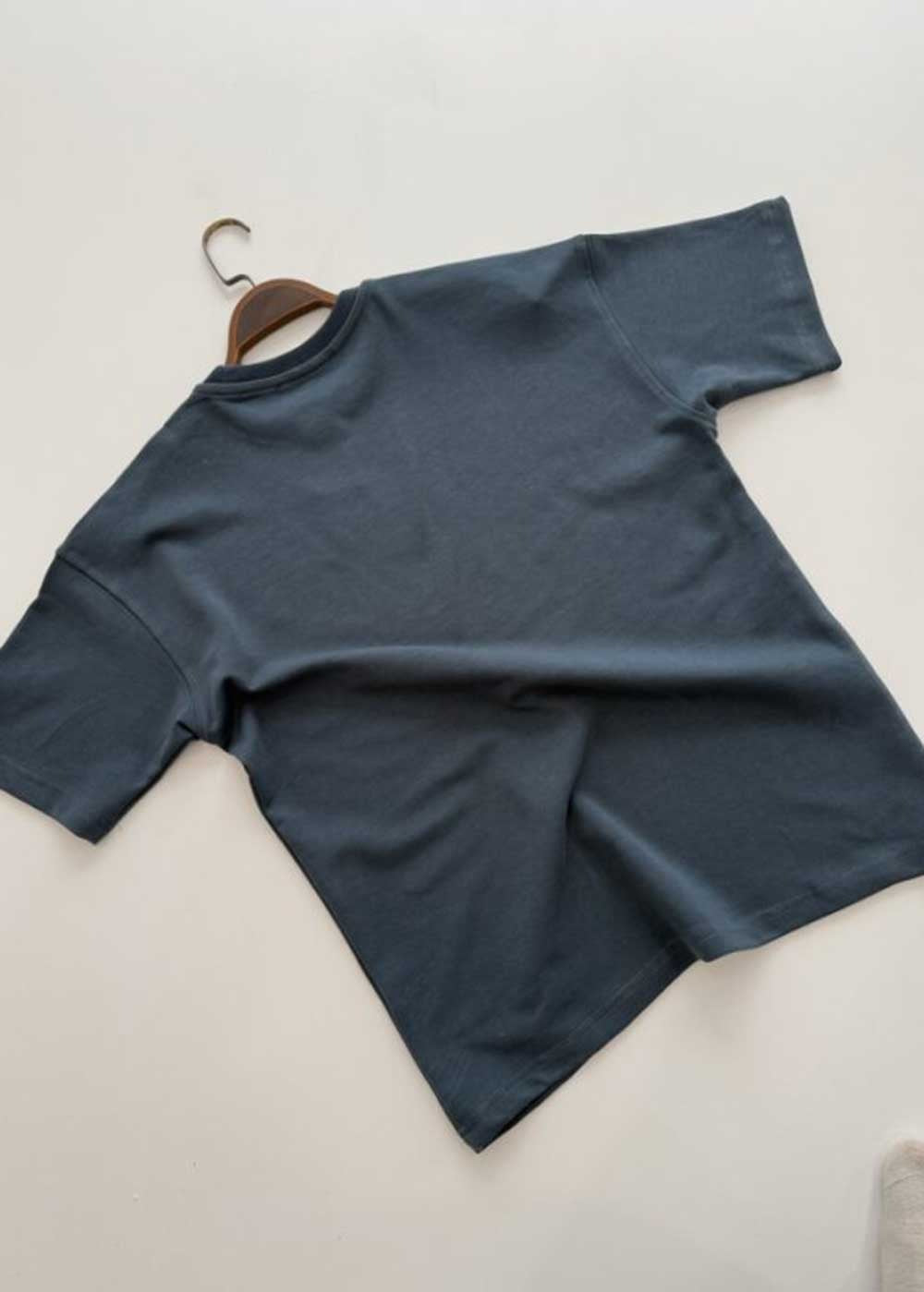 Basic Oversized T-Shirt Με Λογότυπο – Πετρόλ – 3