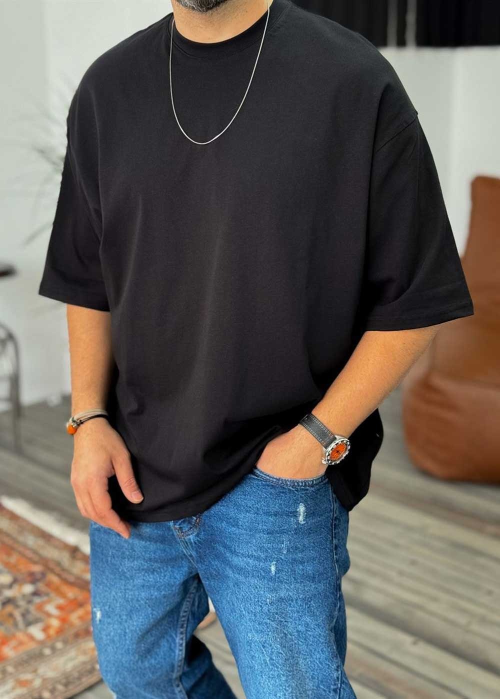Basic Oversized T-Shirt – Μαύρο – 4