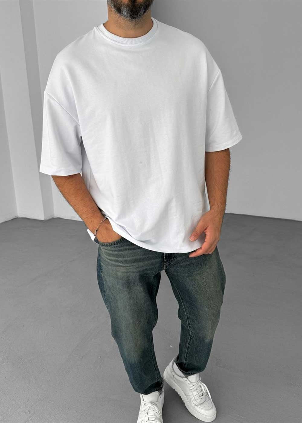 Basic Oversized T-Shirt – Λευκό – 4