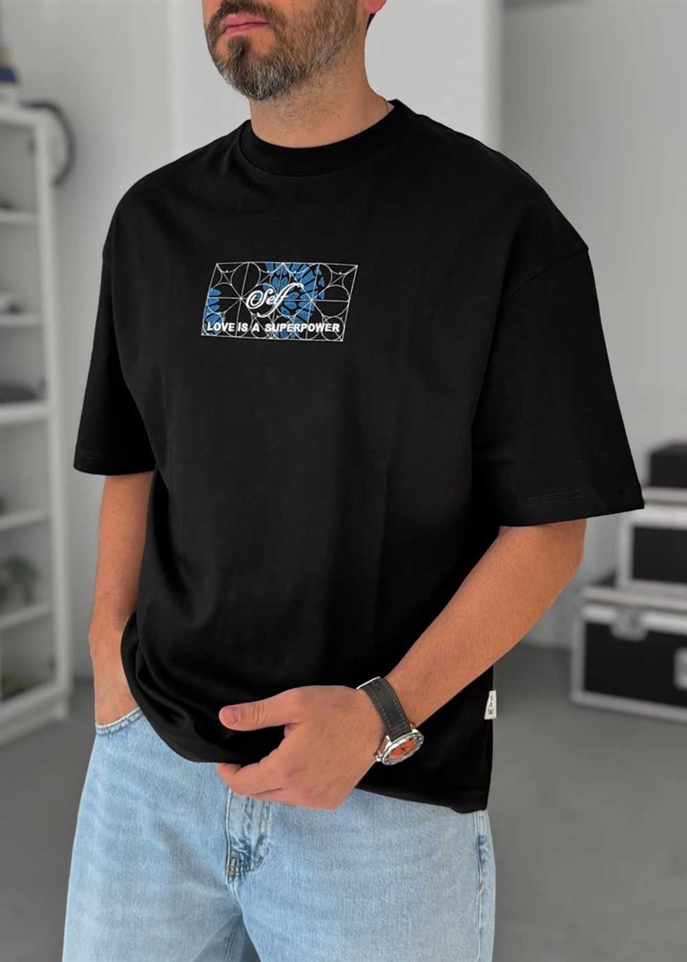 Oversized T-Shirt Self Cathedral – Μαύρο – 2
