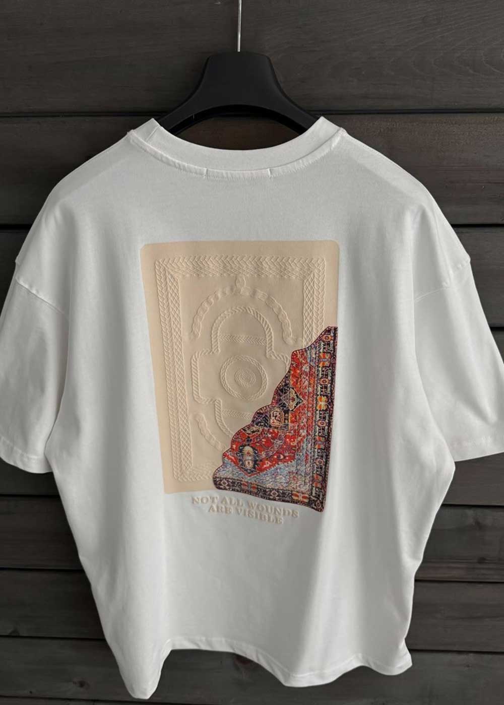 Oversized T-Shirt Hali Embossed – Λευκό – 7
