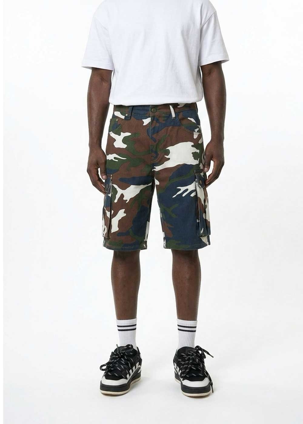 Camo Cargo Βερμούδα με Utility Τσέπες – Dark Blue – 4