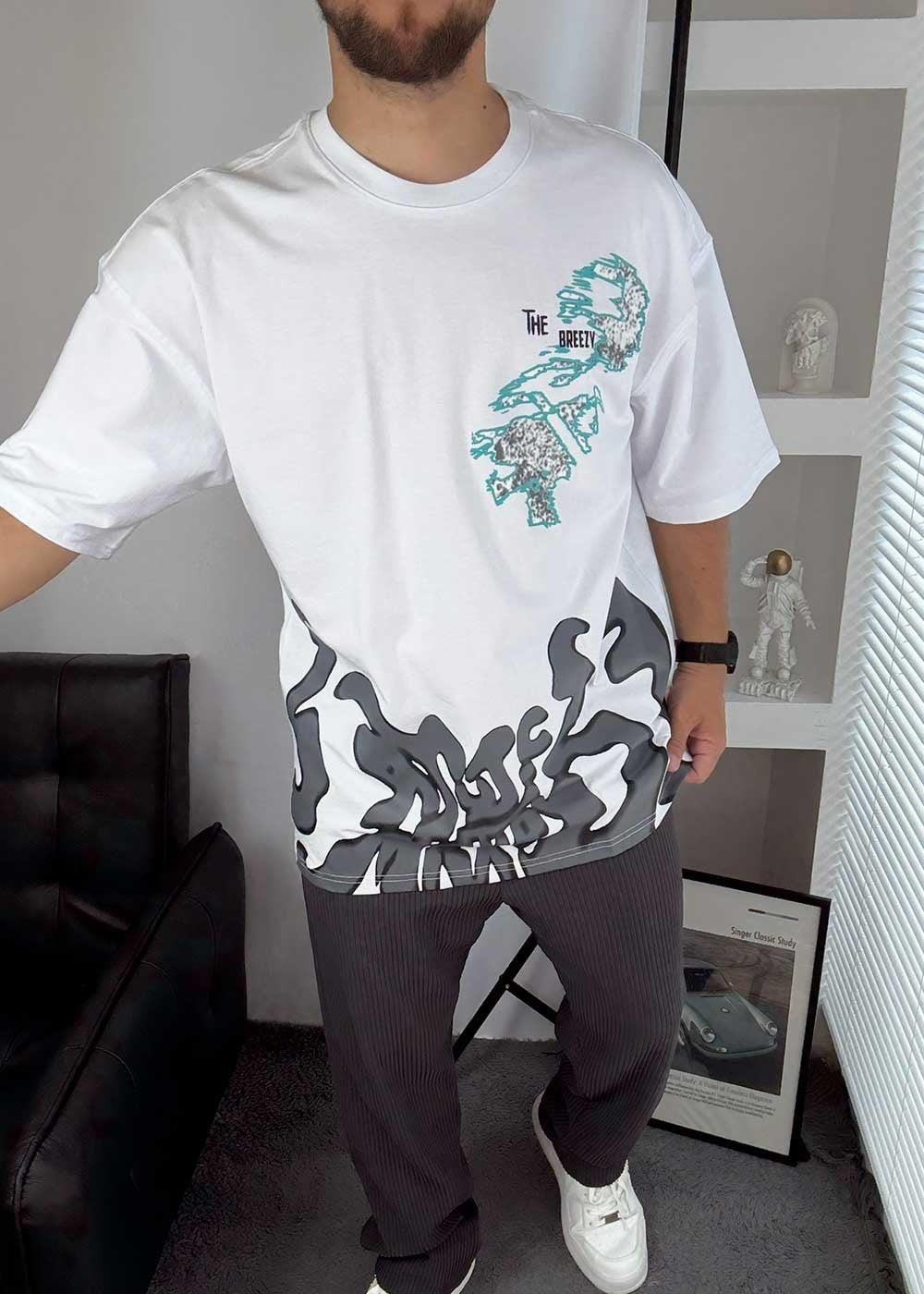 The Breezy Oversized T-Shirt – Λευκό – 4