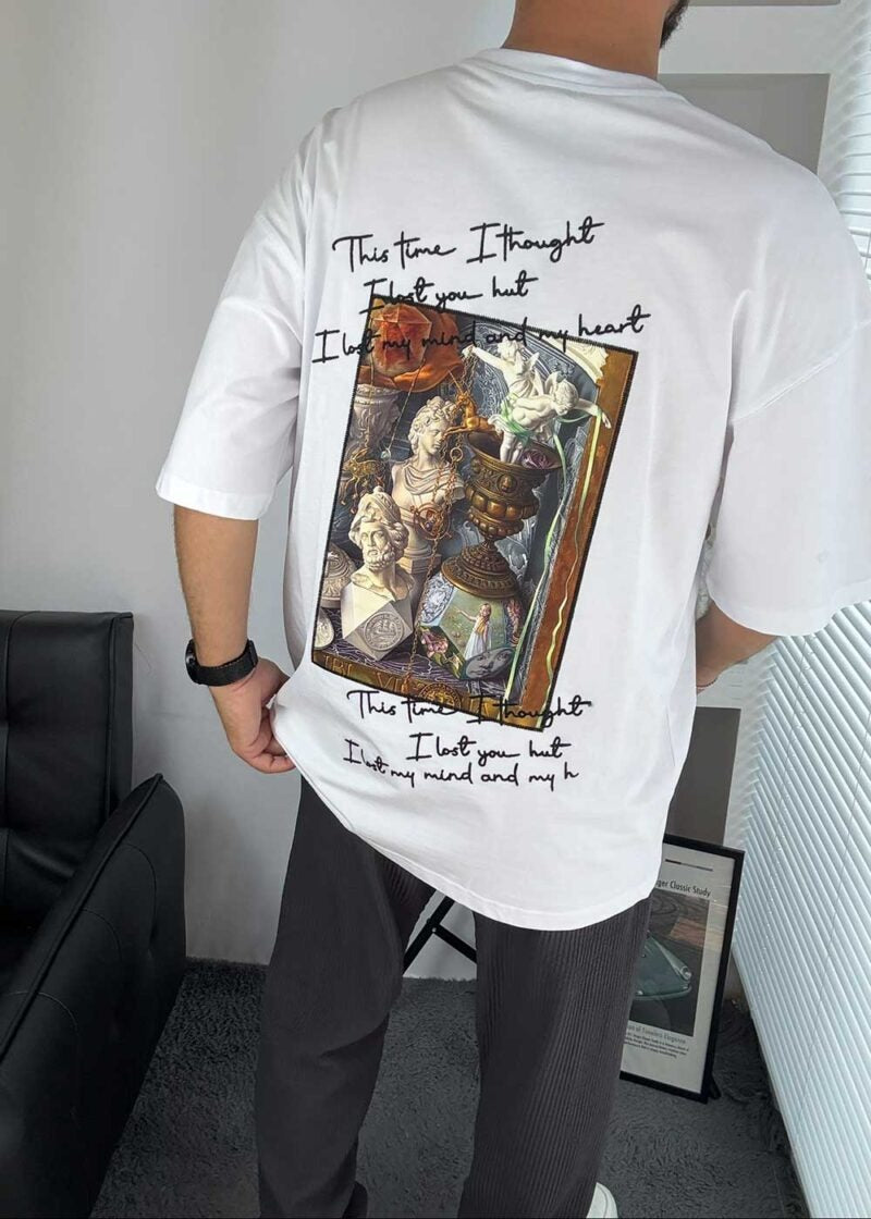 This Time Picture Oversized T-Shirt – Λευκό – 4