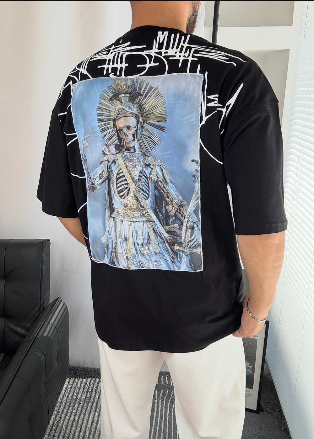Calm Down Oversized T-Shirt – Μαύρο – 3