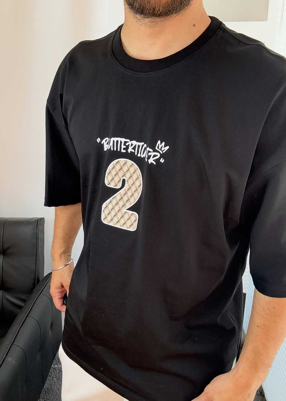 Oversized T-Shirt Two 2 – Μαύρο – 4