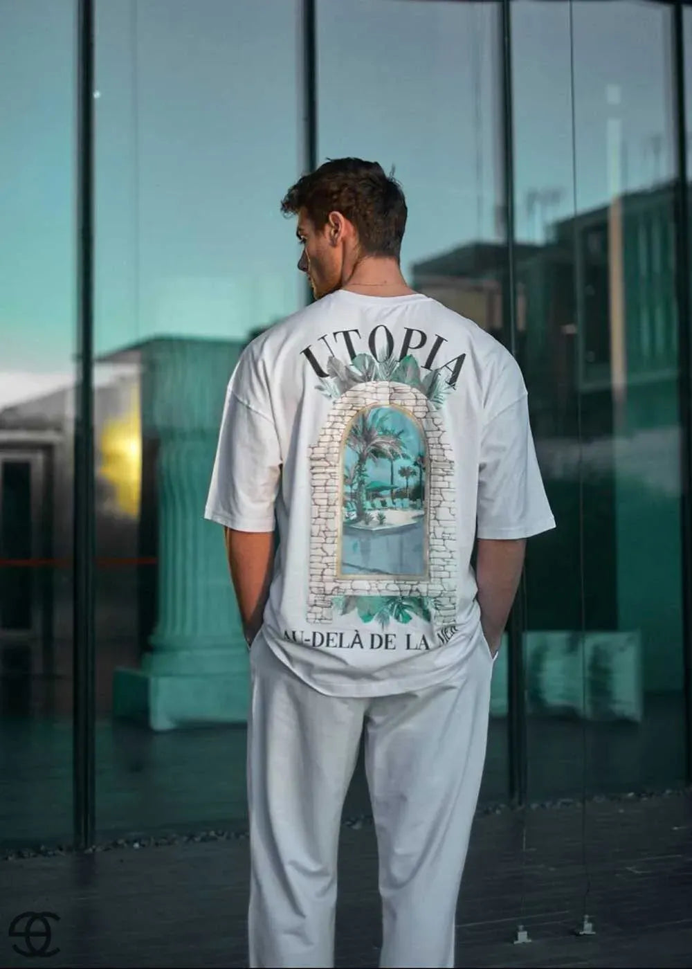 Utopia Oversized T-Shirt – Λευκό – 4
