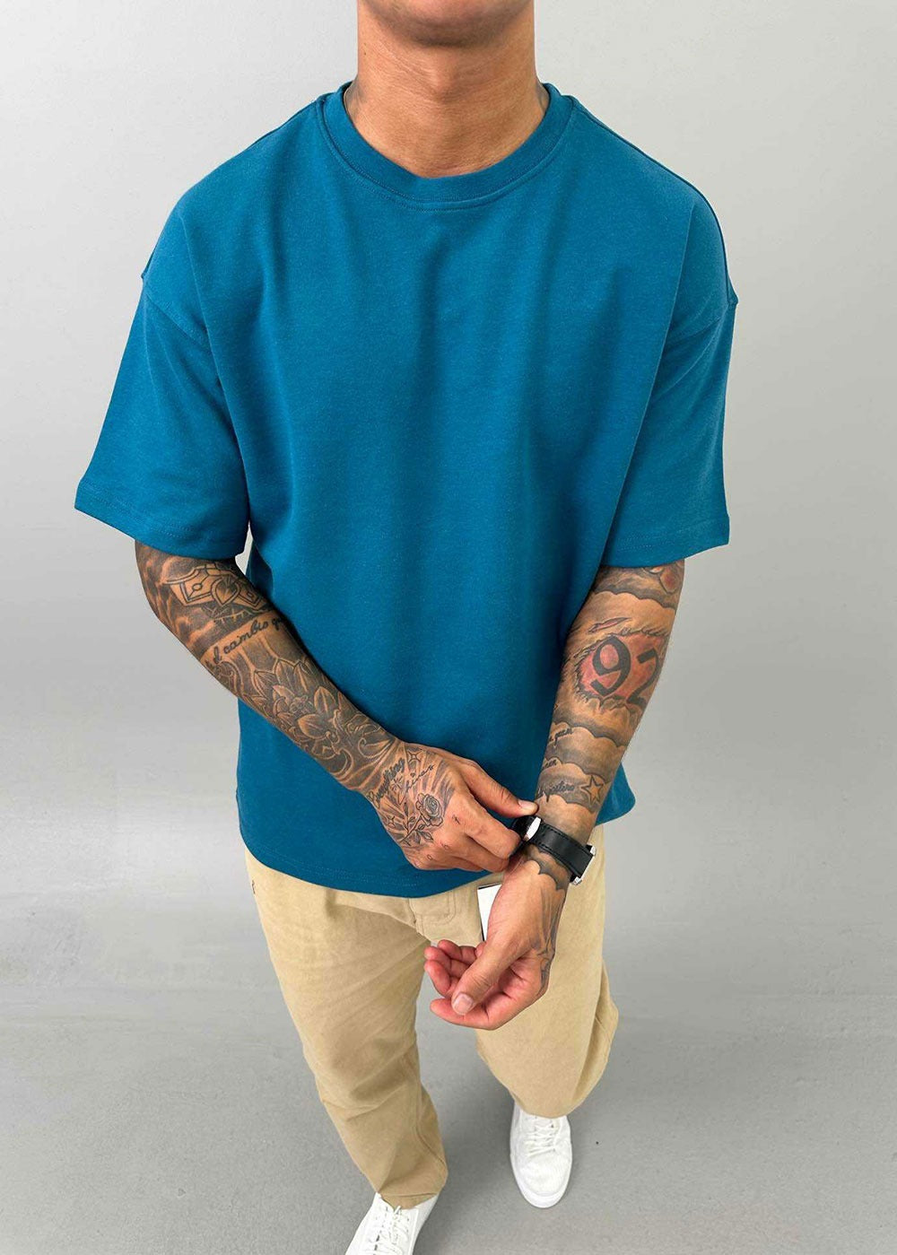 Oversized Basic T-Shirt – Ανοιχτό Πετρόλ – 4
