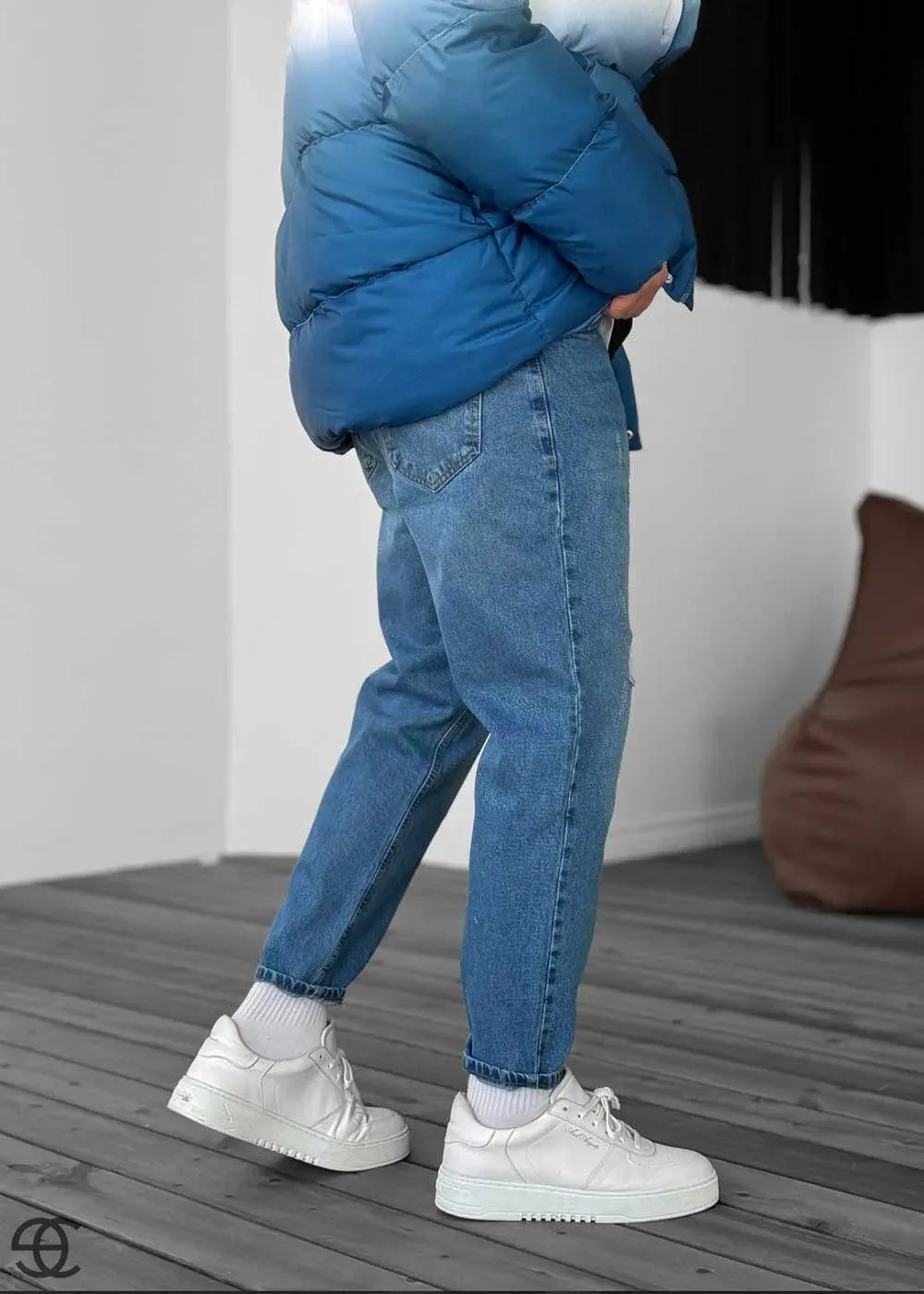Παντελόνι Loose Fit Jean Με Σκίσιματα -Μπλε – 6