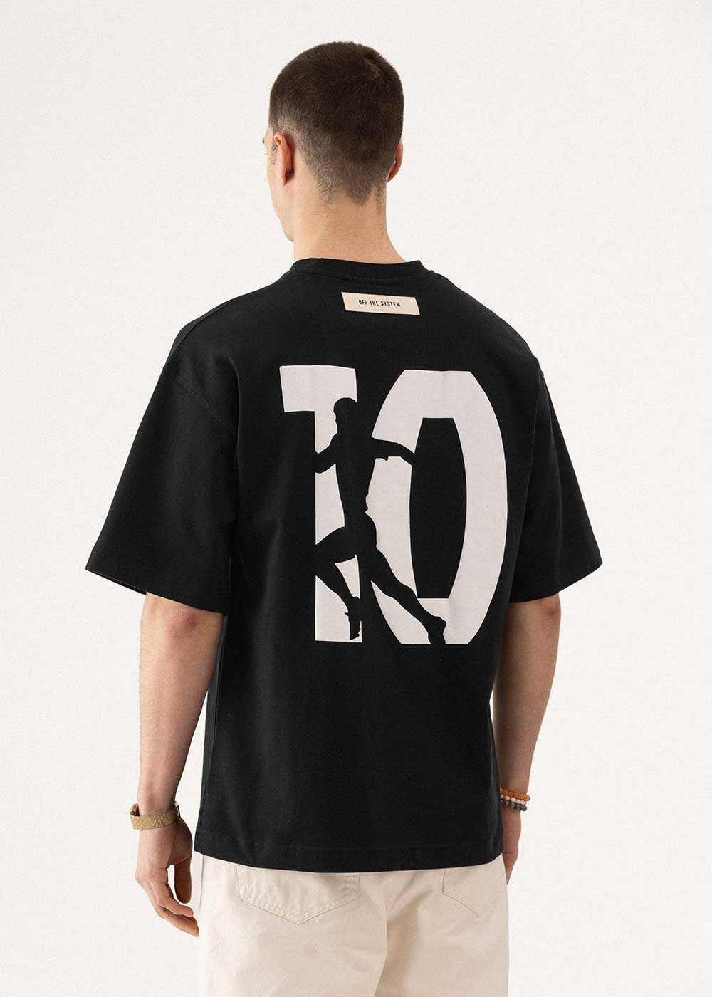 Oversized T-Shirt με Diego Graphic Πλάτης – Μαύρο – 4