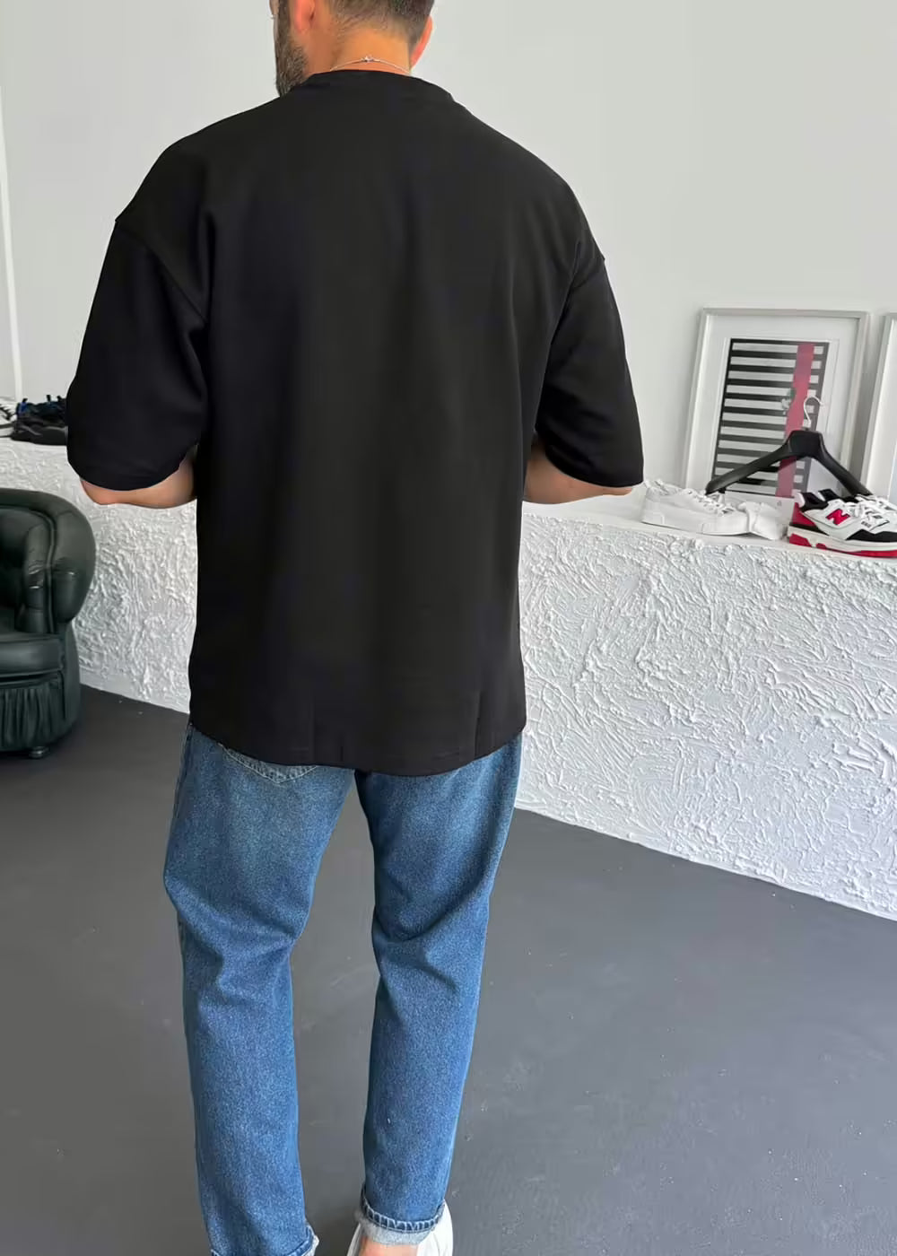 Oversized Basic T-Shirt – Μαύρο – 4