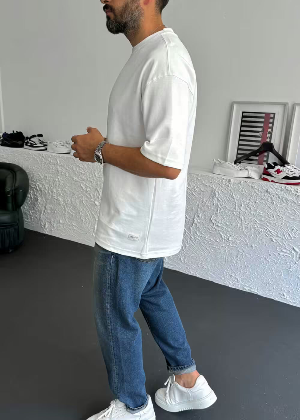 Oversized Basic T-Shirt – Λευκό – 4