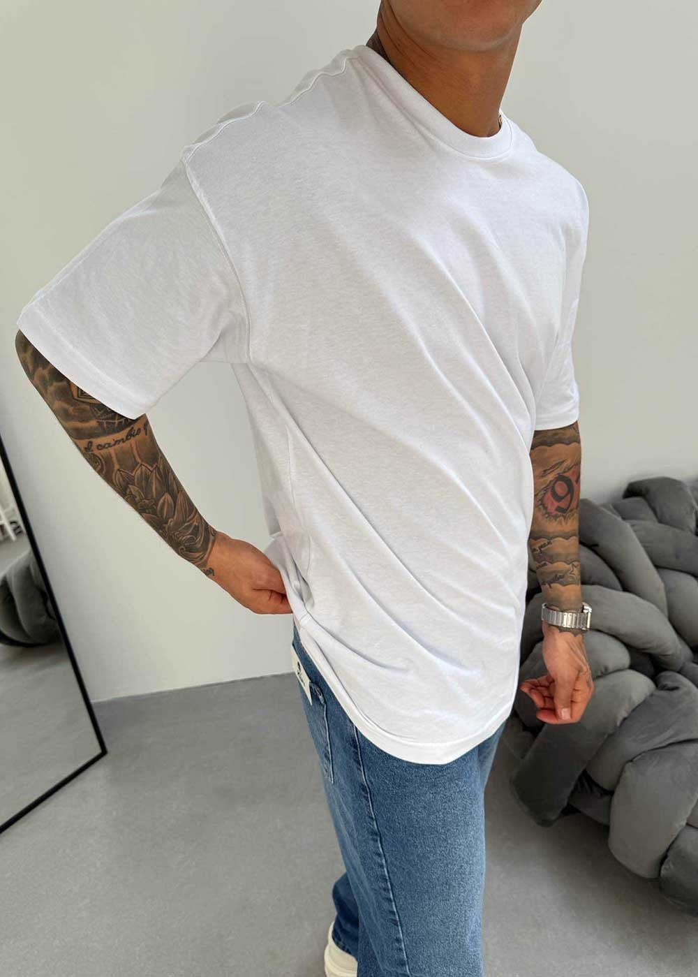 Basic Oversized T-Shirt – Λευκό – 4
