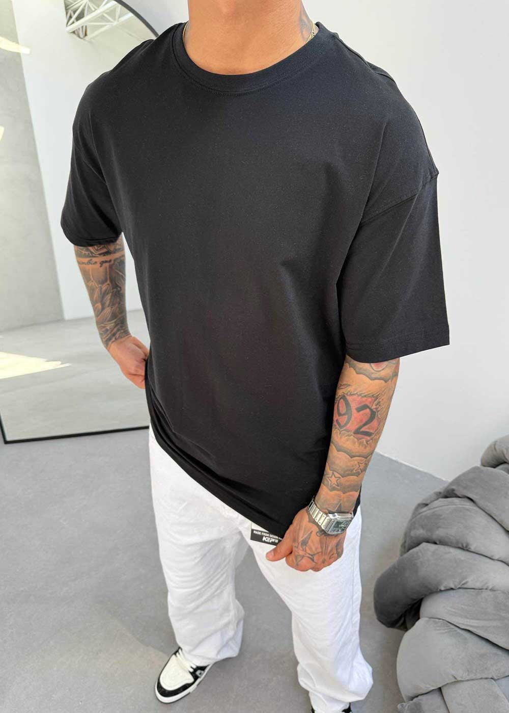 Basic Oversized T-Shirt – Μαύρο – 4