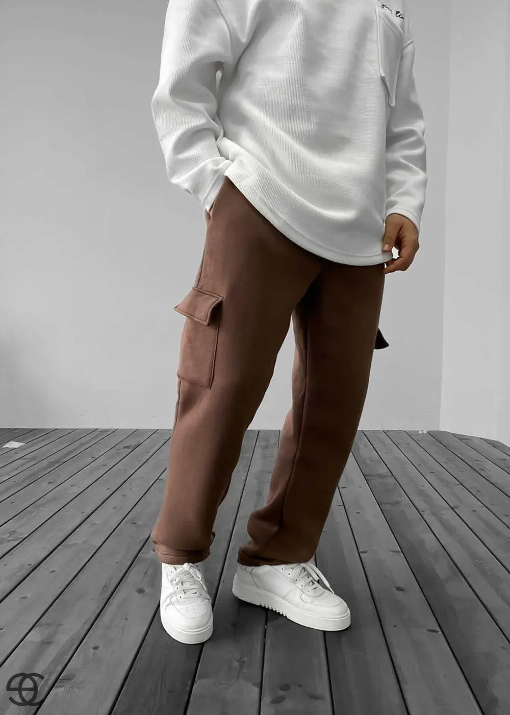 Cargo Φόρμα Regular Fit Με Εσωτερική Επένδυση – Καφέ