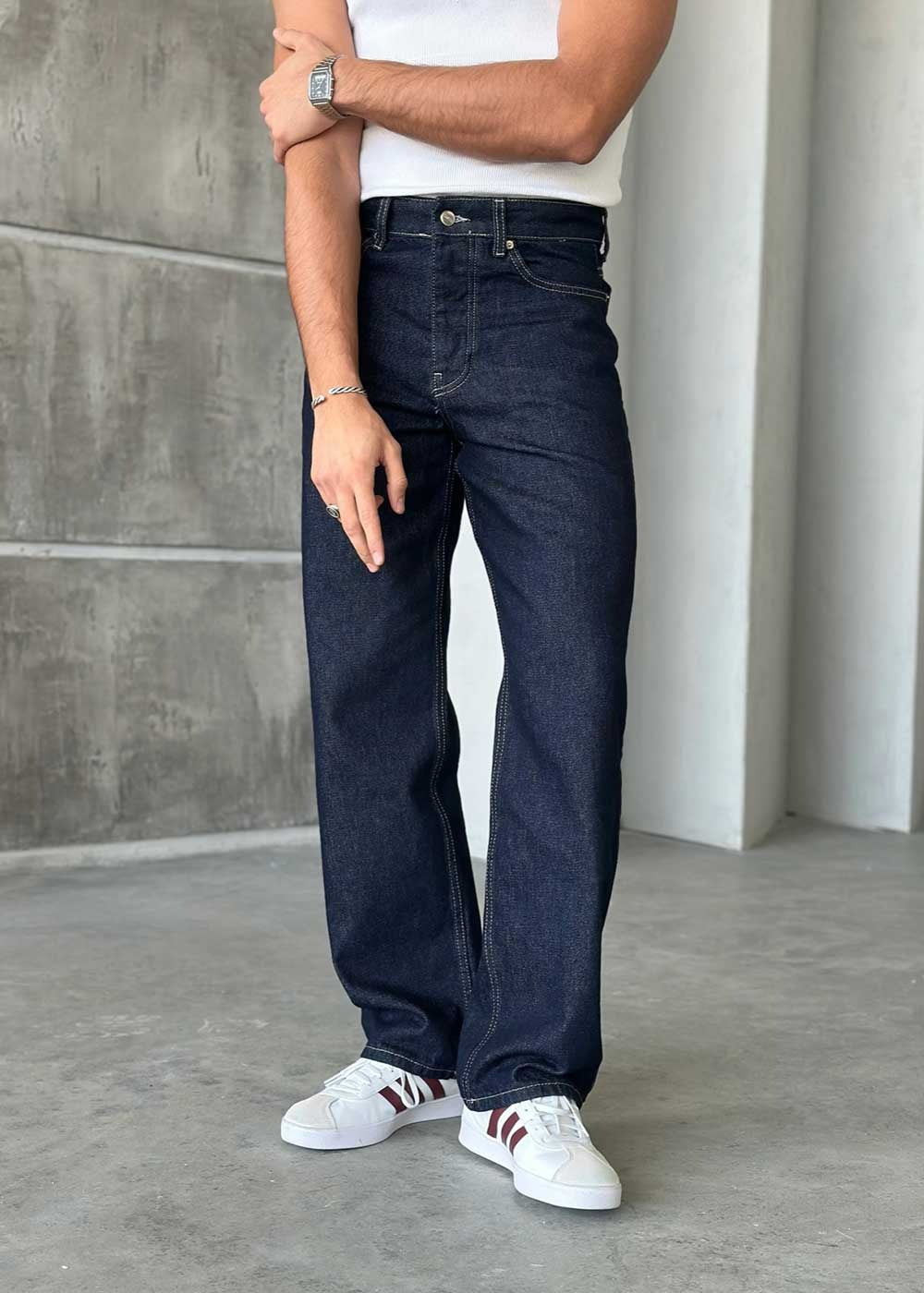 Straight Regular Fit Jean - Σκούρο Μπλε – 4