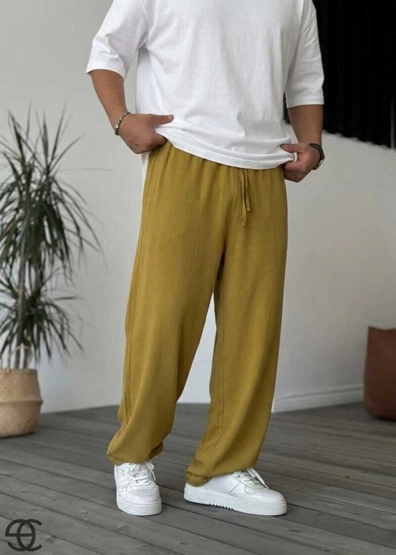 Baggy Παντελόνι Σε Tencel Ύφανση – Πράσινο Λαδί – 4