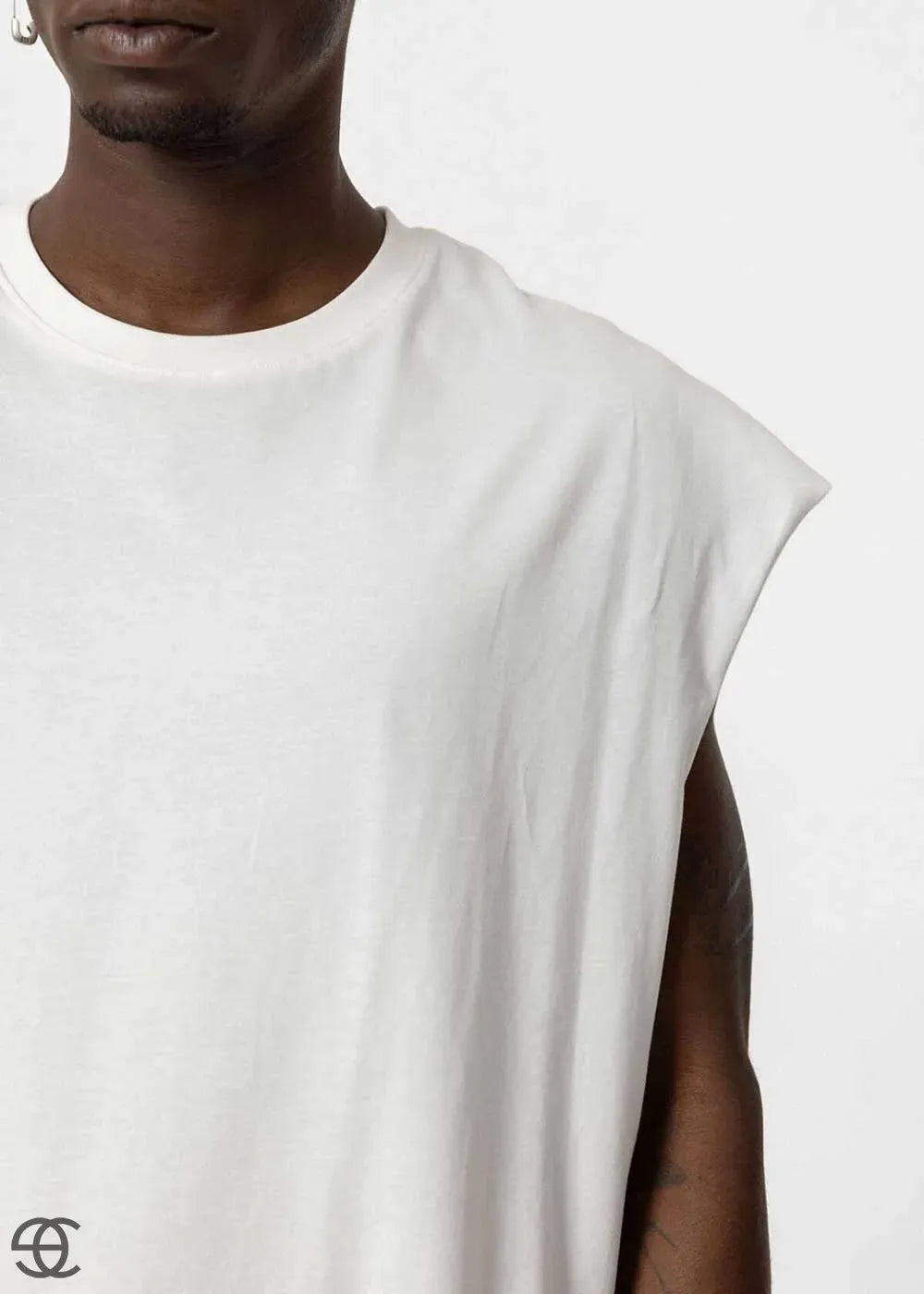 Basic Oversized Αμάνικο T-Shirt – Λευκό – 4