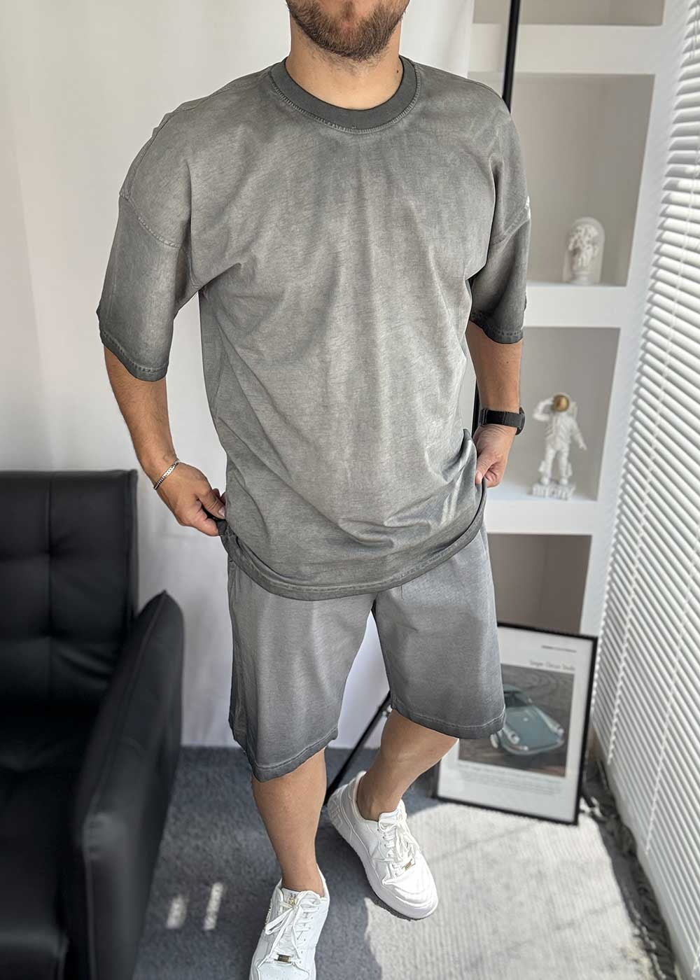 Basic Oversized Σετ Acid Wash – Ξεβαμμένο Γκρι – 5