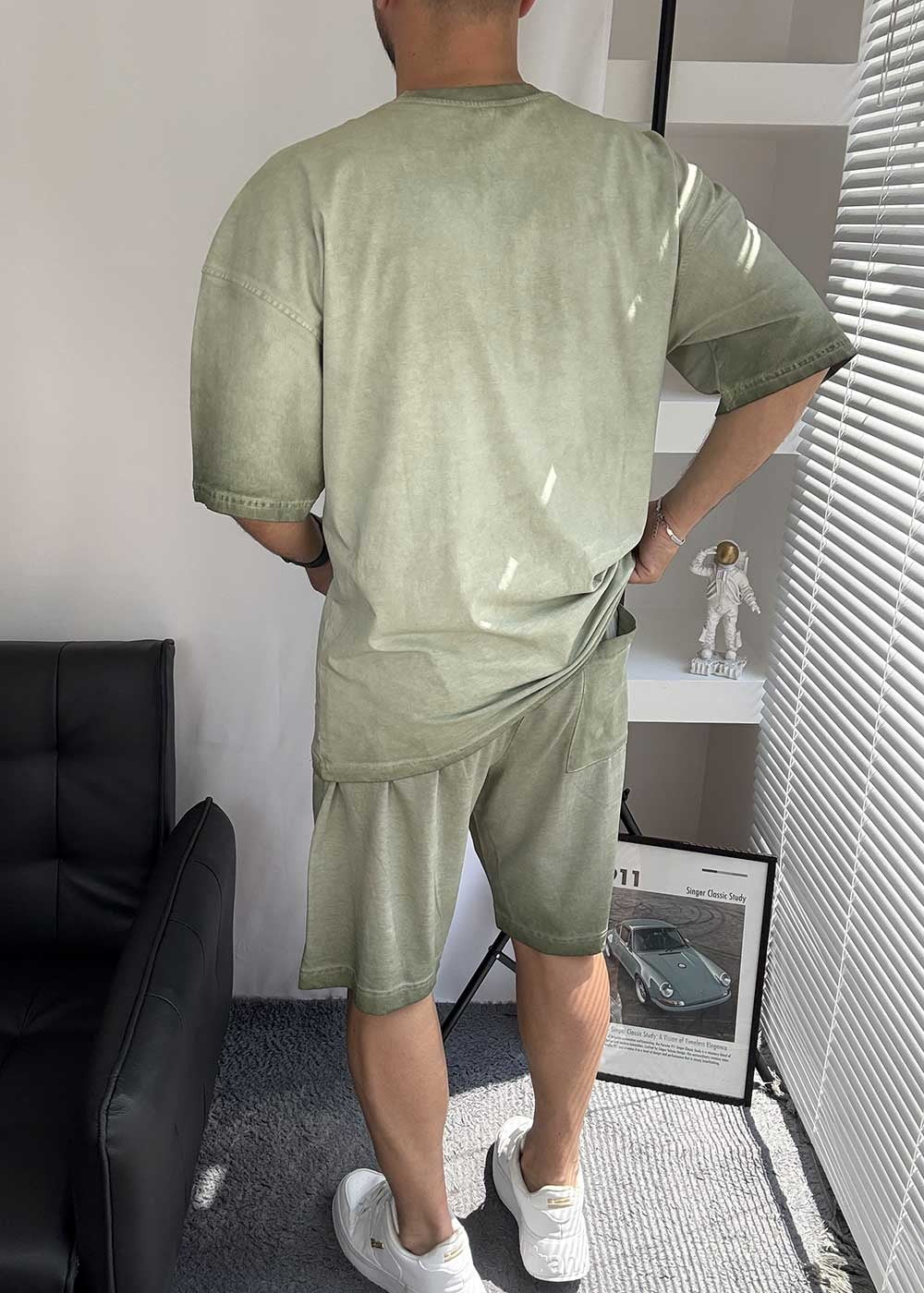 Basic Oversized Σετ Acid Wash – Ξεβαμμένο Πράσινο – 3