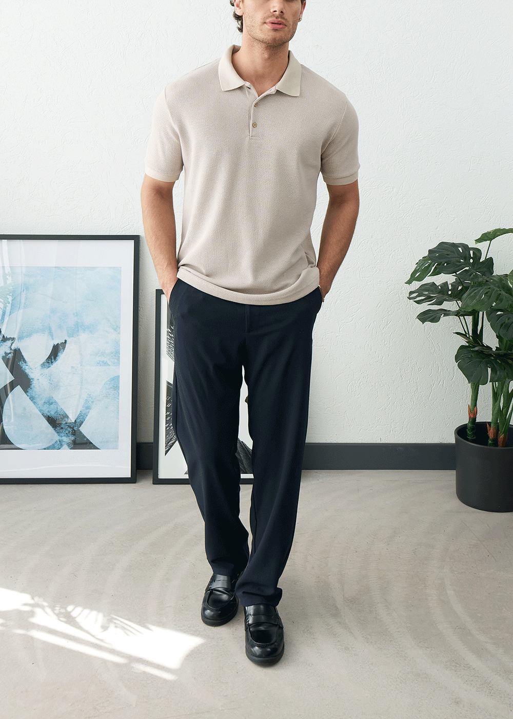 Polo T-Shirt Pique Textured – Γκρι Του Πάγου – 4