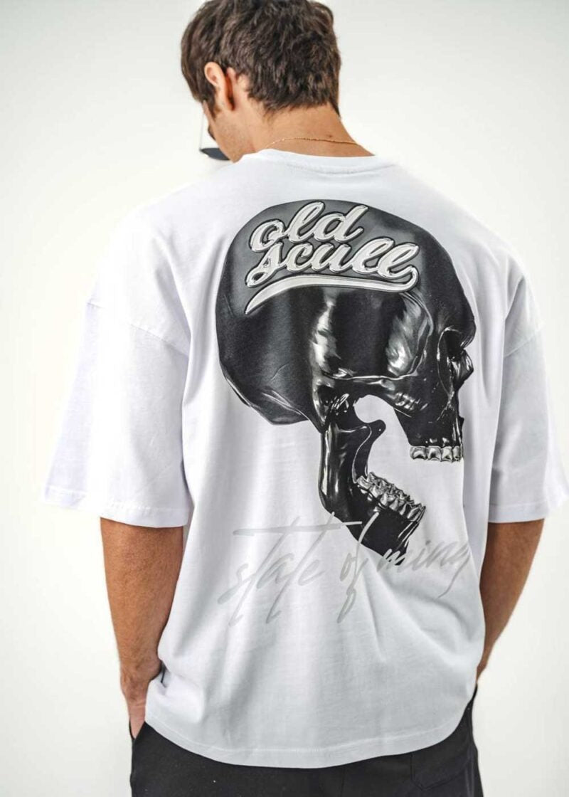Oversized T-Shirt Old Shull-Λευκό – 4